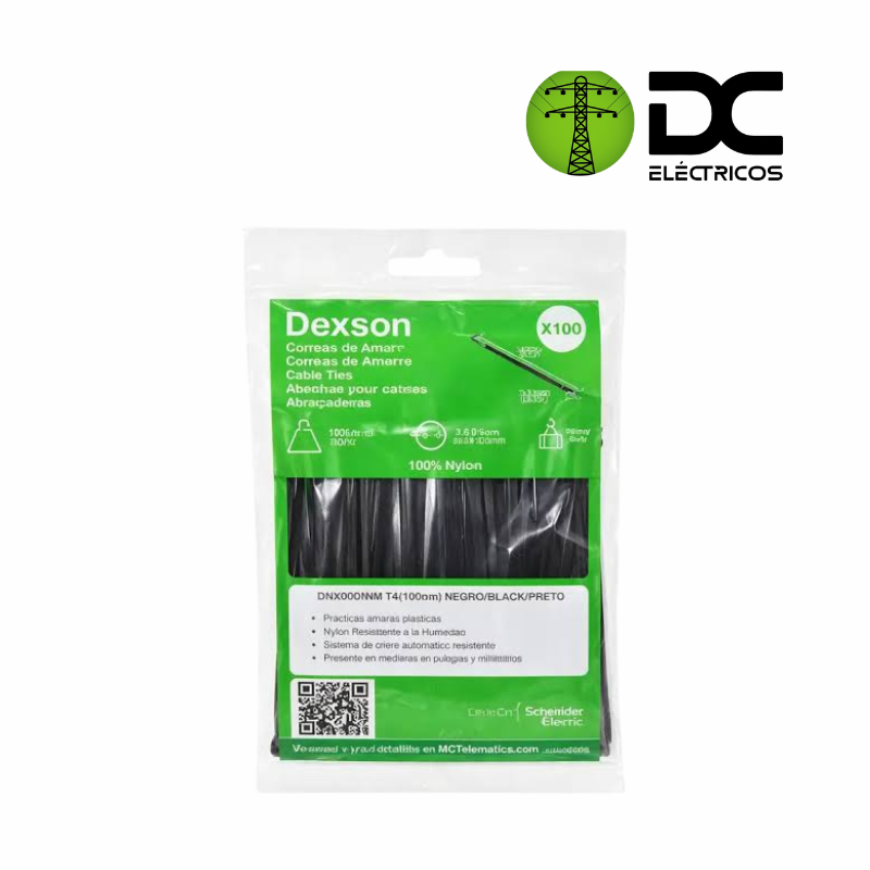 amarre plástico de 10cm Schnieder (dexson) negro
