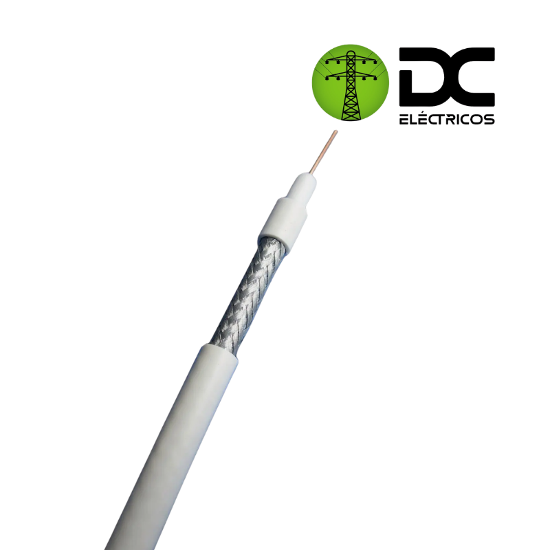 cable coaxial 90% blanco-negro