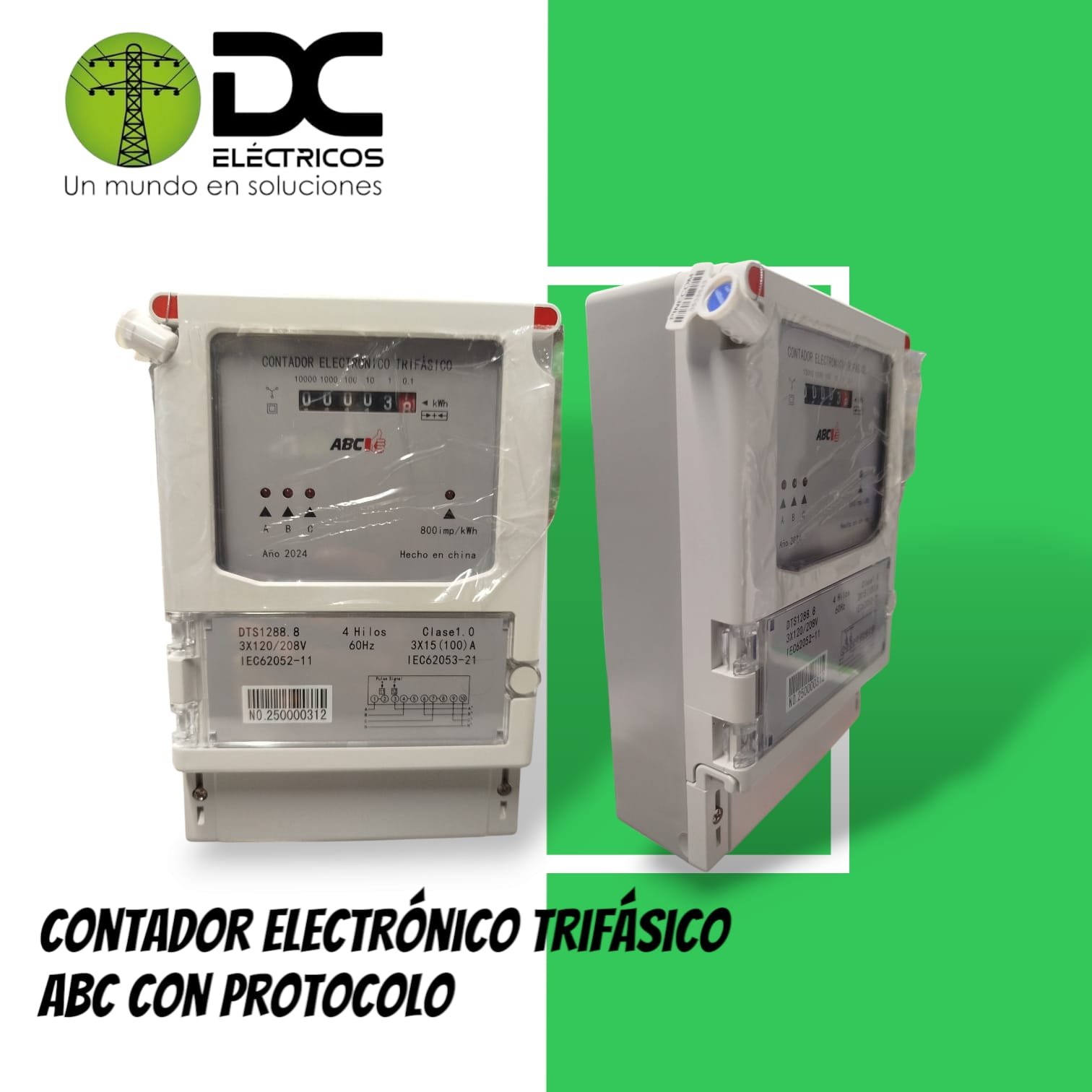medidor trifásico análogo con protocolo ABC USA EDL 18
