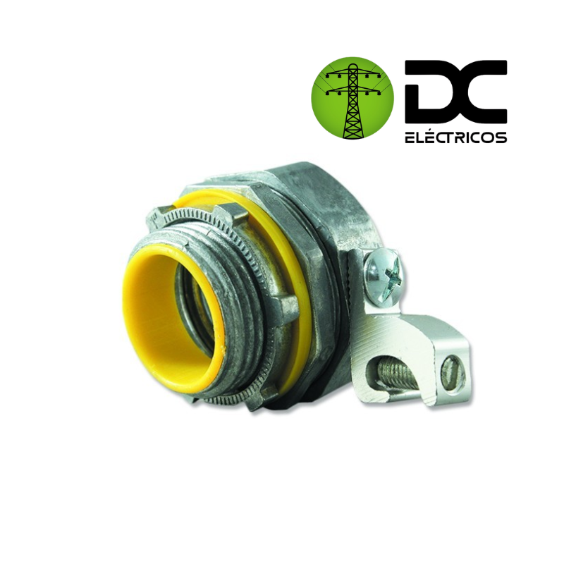 conector recto 1" con polo a tierra