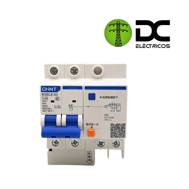 breaker diferencial 1x25 amperios (riel) fase fase  chint