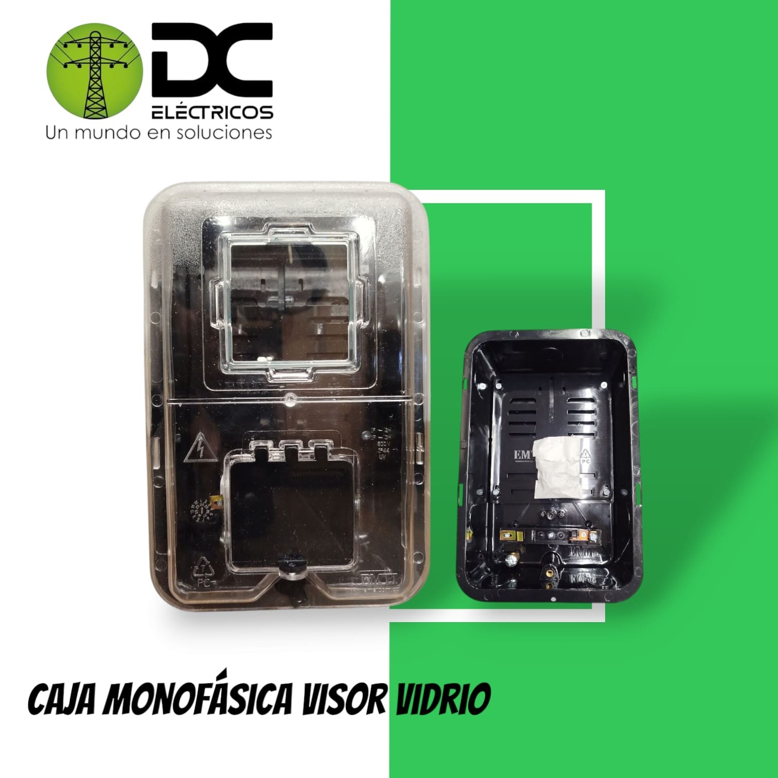 caja policarbonato monofásico enchufable visor de vidrio