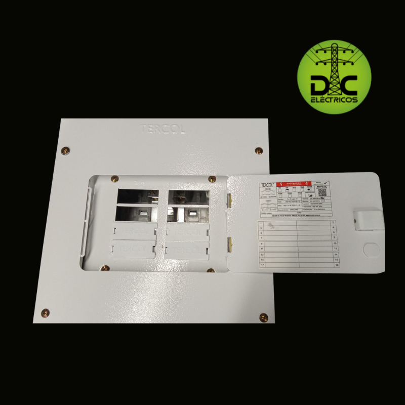 tablero bifásico 8 circuitos con puerta tercol