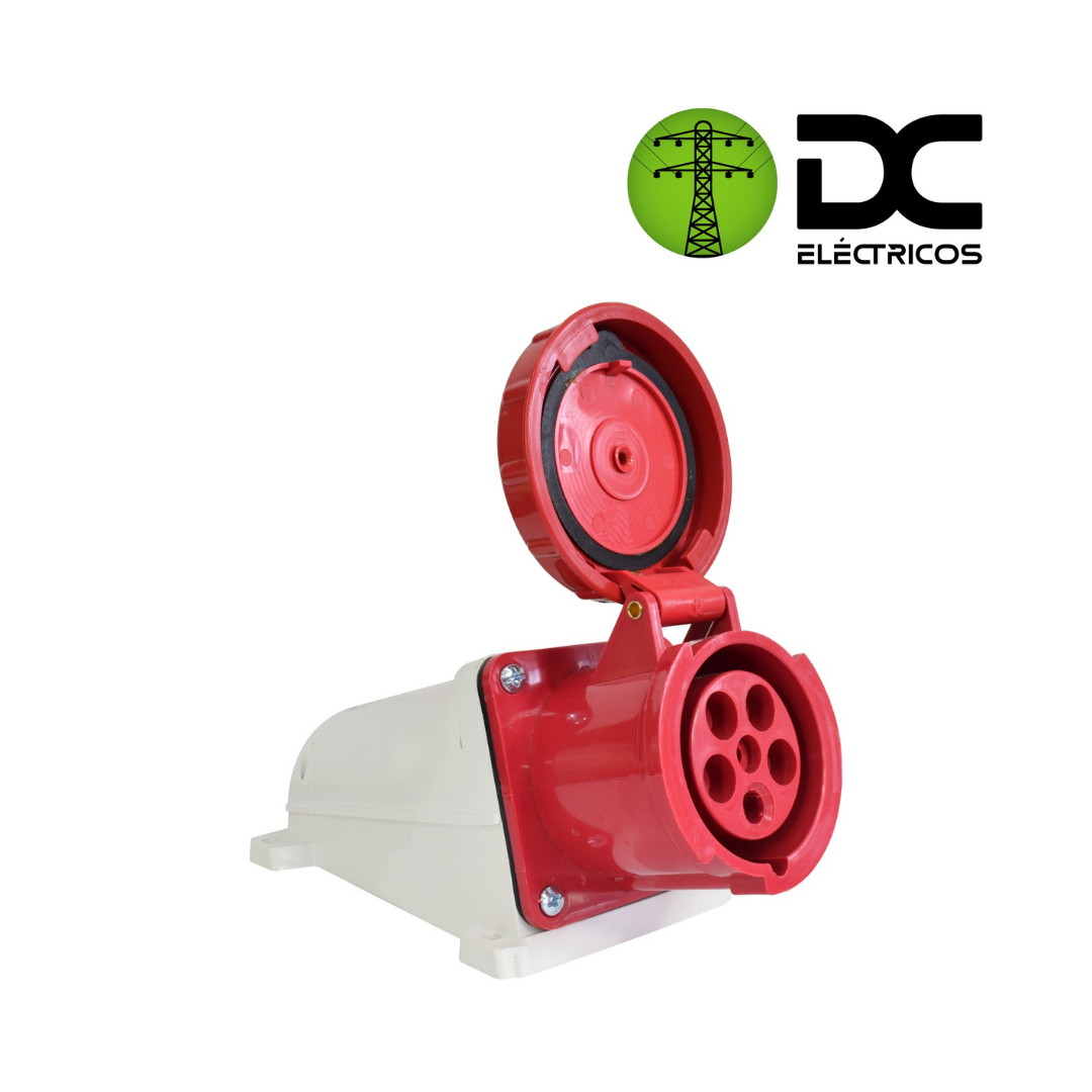 toma industrial sobreponer  63 amperios roja 3 polos mas neutro y tierra (3P+N+T) (4x63)